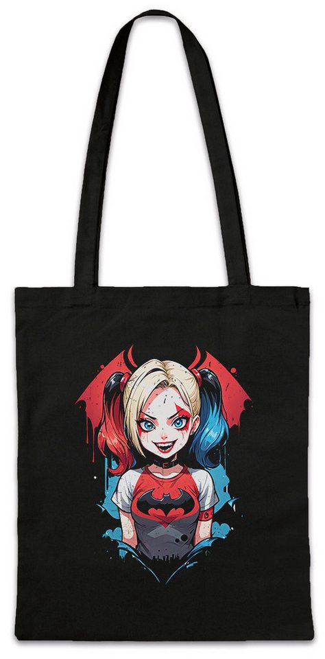 Urban Backwoods Beuteltasche Harley Batcave Girl Stofftasche Bat Logo Quinn Anime Gotham Batman (1-tlg), Modern Art Man Woman von Urban Backwoods