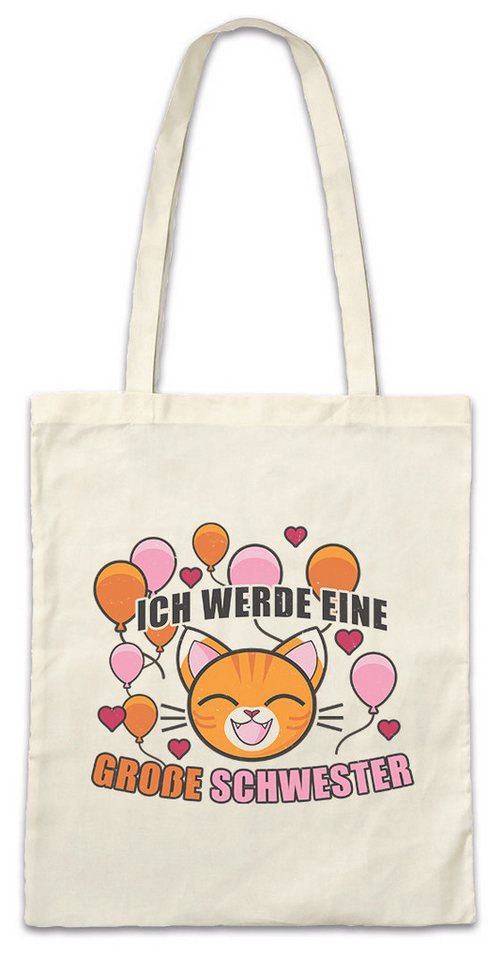 Urban Backwoods Beuteltasche Ich Werde Große Schwester Stofftasche Fun Baby Kleiner Bruder Kind (1-tlg), Geburt Nachwuchs Geschwister von Urban Backwoods