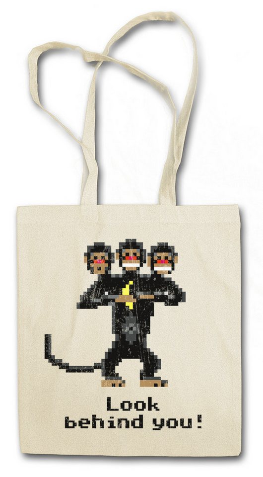 Urban Backwoods Beuteltasche Look Behind You Stofftasche Monkey The Game Secret Of Affe Nerd Island (1-tlg), Three Headed Monkey Kult von Urban Backwoods