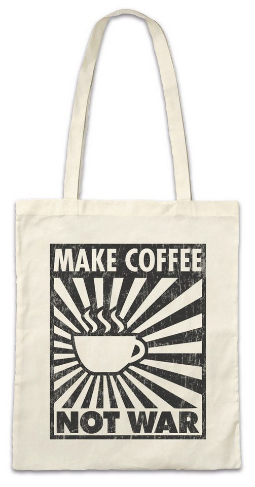 Urban Backwoods Beuteltasche Make Coffee Not War Stofftasche Koffein Kaffee Café Addicted Nerd (1-tlg), Sucht Süchtig Addiction Barista von Urban Backwoods