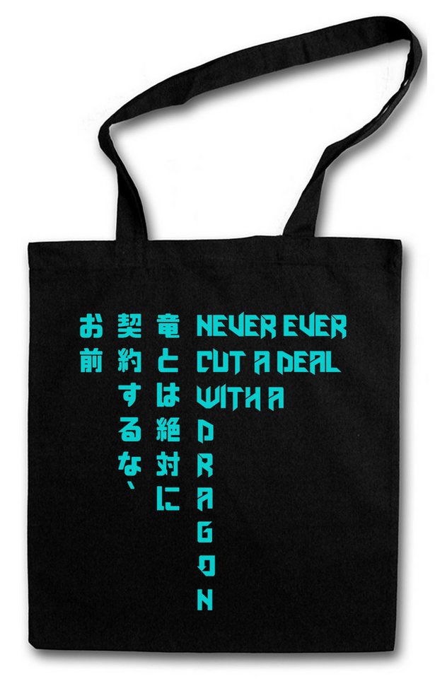 Urban Backwoods Beuteltasche Never Ever Cut A Deal With A Dragon Stofftasche Shadowrun Role Play (1-tlg), RPG Game Spiel Gamer von Urban Backwoods