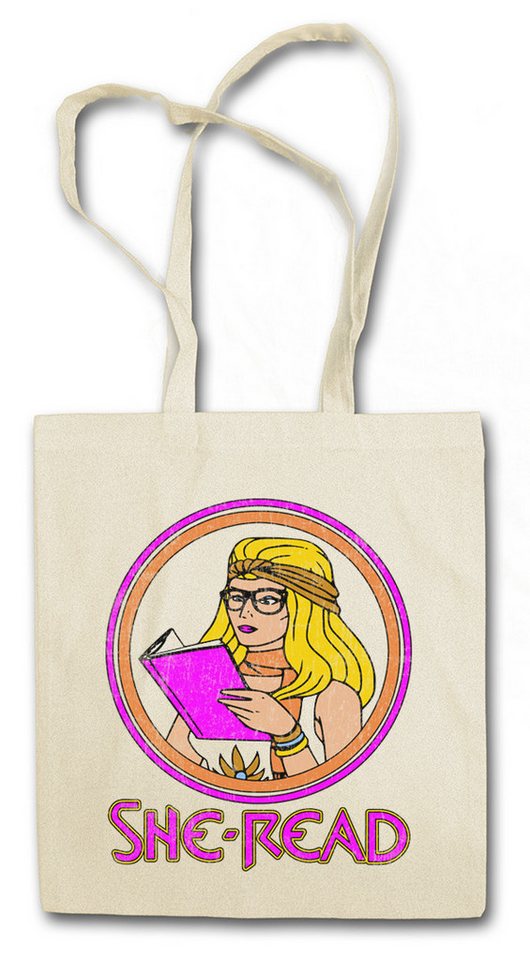Urban Backwoods Beuteltasche She Reads Stofftasche He Universe Ra Retro Eighties Man Sword Power (1-tlg), Grayskull Masters Cartoon Retro von Urban Backwoods
