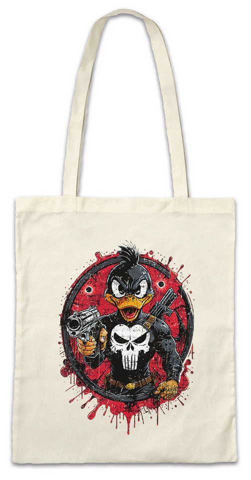Urban Backwoods Beuteltasche Vigilante Duck Stofftasche Skull Logo Toon Cartoon Comic Daffy (1-tlg), Punisher Symbol Zeichen Bunny von Urban Backwoods