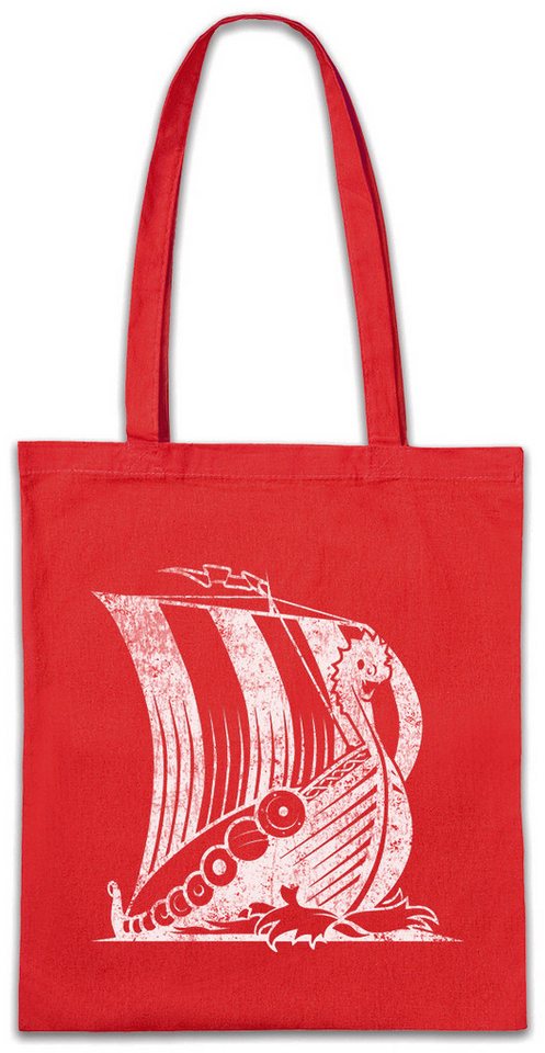 Urban Backwoods Beuteltasche Viking Ship V Stofftasche Boot Drachenboot Wikinger Schädel Runen (1-tlg), Vikings Runes Walhalla Odin von Urban Backwoods