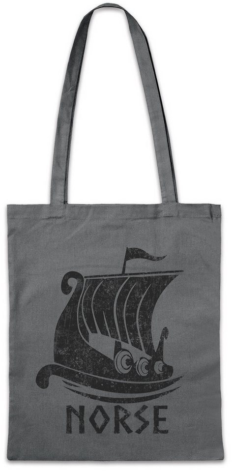 Urban Backwoods Beuteltasche Viking Ship VII Stofftasche Schiff Drachenboot Wikinger Schädel Runen (1-tlg), Vikings Runes Walhalla Odin von Urban Backwoods