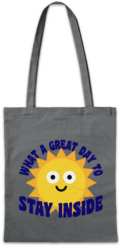 Urban Backwoods Beuteltasche What A Great Day To Stay Inside Stofftasche Misanthrop Nihilist Nerd (1-tlg), Geek Gamer Stubenhocker von Urban Backwoods