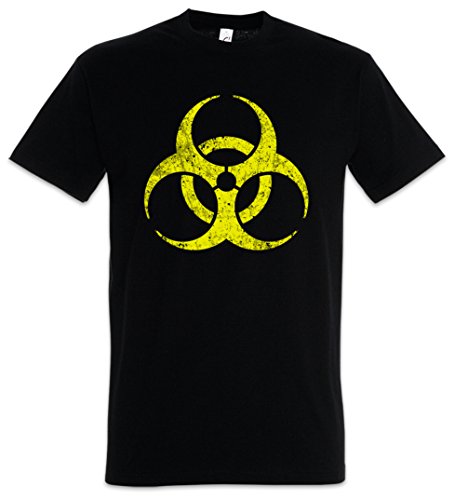 Urban Backwoods Black Biohazard Vintage Symbol Herren T-Shirt Schwarz Größe L von Urban Backwoods