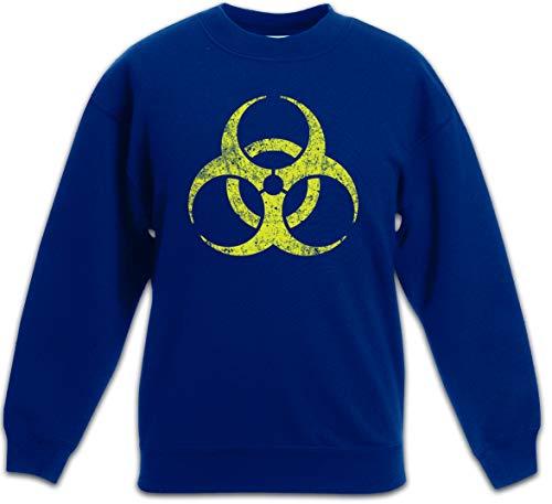 Urban Backwoods Black Biohazard Vintage Symbol Kinder Jungen Mädchen Pullover Blau Größe 8 Jahre von Urban Backwoods