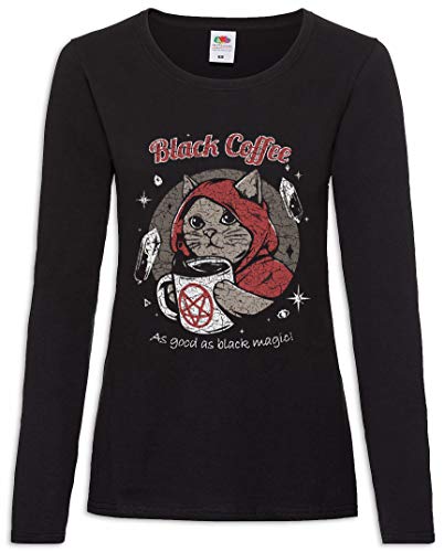 Urban Backwoods Black Coffee Magic Damen Langarm T-Shirt Schwarz Größe M von Urban Backwoods