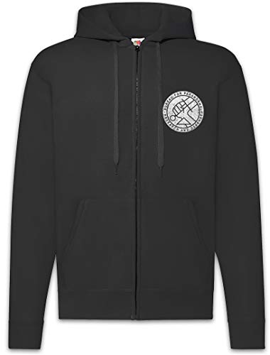 Urban Backwoods Bureau for Paranormal Research and Defense BPRD Herren Zipper Hoodie Kapuzenpullover Schwarz Größe L von Urban Backwoods