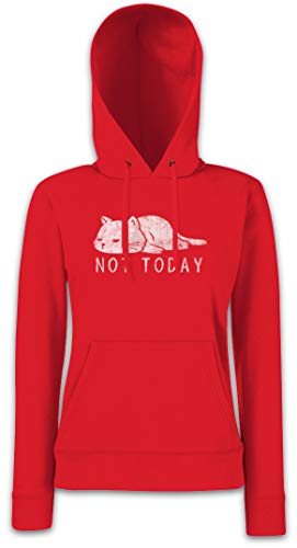 Urban Backwoods Cat Not Today Damen Kapuzenpullover Hoodie Rot Größe XL von Urban Backwoods