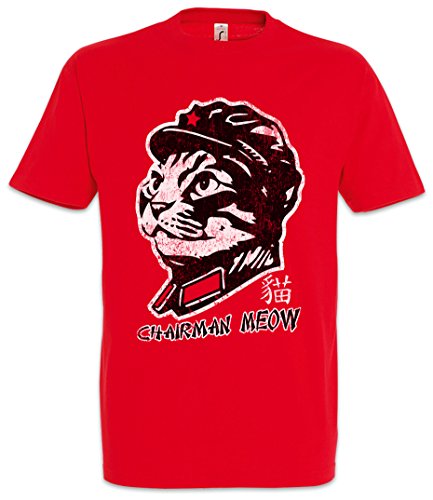 Urban Backwoods Chairman Meow Herren T-Shirt Rot Größe XL von Urban Backwoods