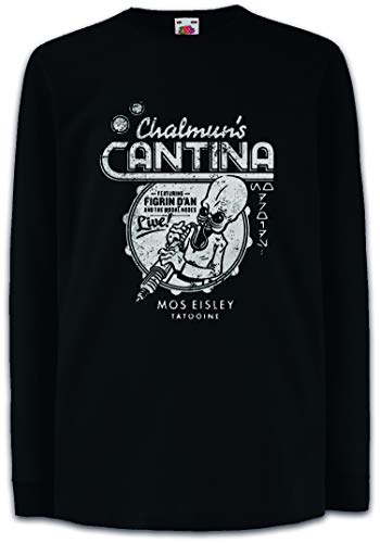 Urban Backwoods Chalmun's Cantina Vintage II Kinder Kids Mädchen Jungen Langarm T-Shirt Schwarz Größe 12 Jahre von Urban Backwoods