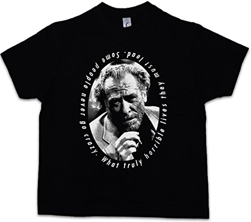 Urban Backwoods Charles Bukowski Portrait Jungen Kinder Kids T-Shirt Schwarz 12 Jahre von Urban Backwoods