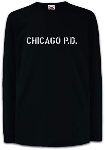 Urban Backwoods Chicago P.D. Kinder Kids Mädchen Jungen Langarm T-Shirt Schwarz Größe 10 Jahre von Urban Backwoods