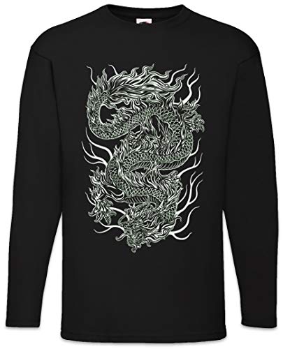 Urban Backwoods Chinese Tattoo Dragon Herren Langarm T-Shirt Schwarz Größe M von Urban Backwoods