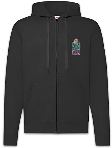 Urban Backwoods Church of Cthulhu Herren Zipper Hoodie Kapuzenpullover Schwarz Größe L von Urban Backwoods