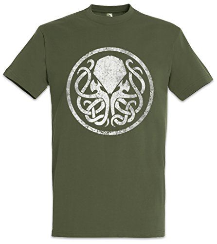 Urban Backwoods Circle Logo Cthulhu Herren T-Shirt Braun Größe L von Urban Backwoods