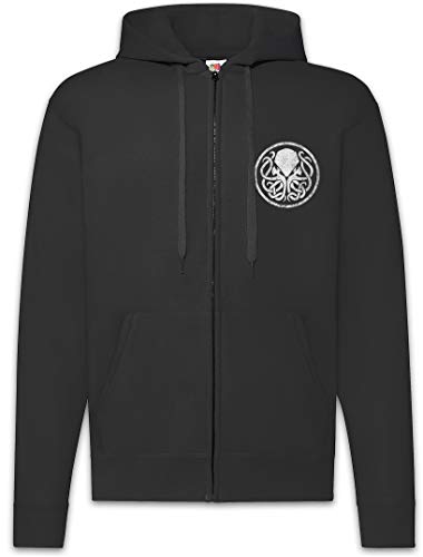 Urban Backwoods Circle Logo Cthulhu Herren Zipper Hoodie Kapuzenpullover Schwarz Größe 2XL von Urban Backwoods