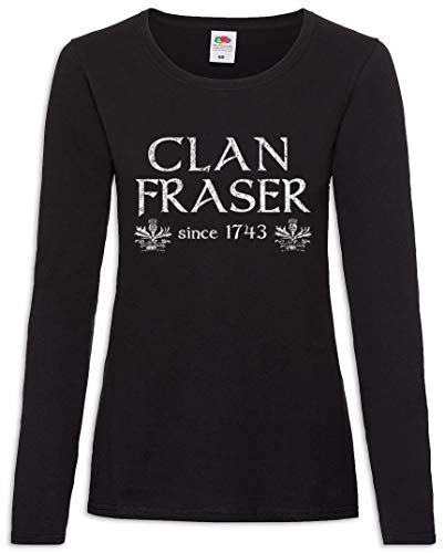 Urban Backwoods Clan Fraser Damen Langarm T-Shirt Schwarz Größe 2XL von Urban Backwoods
