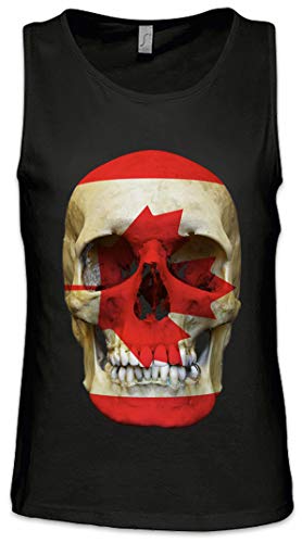 Urban Backwoods Classic Canada Skull Flag Herren Männer Tank Top Training Shirt Schwarz Größe 4XL von Urban Backwoods