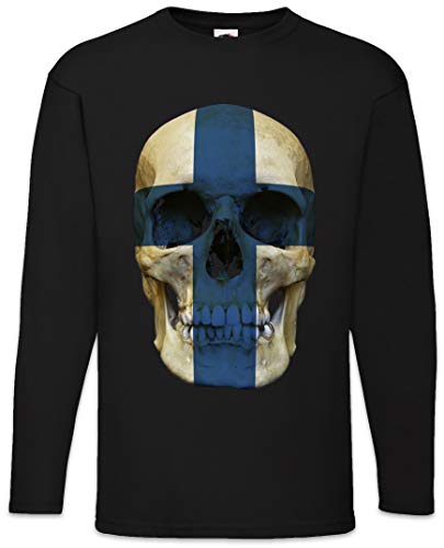 Urban Backwoods Classic Finland Skull Flag Herren Langarm T-Shirt Schwarz Größe XL von Urban Backwoods