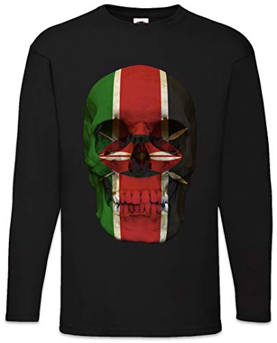 Urban Backwoods Classic Kenya Skull Flag Herren Langarm T-Shirt Schwarz Größe L von Urban Backwoods