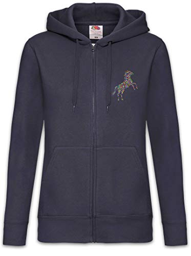 Urban Backwoods Colored Horse II Damen Zipper Hoodie Kapuzenpullover Blau Größe S von Urban Backwoods