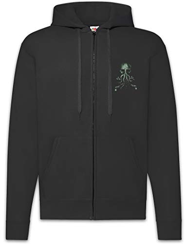 Urban Backwoods Cthulhu Bones Herren Zipper Hoodie Kapuzenpullover Schwarz Größe M von Urban Backwoods