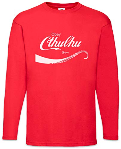 Urban Backwoods Cthulhu Cola Herren Langarm T-Shirt Rot Größe 2XL von Urban Backwoods