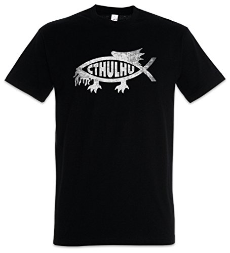 Urban Backwoods Cthulhu Fish Herren T-Shirt Schwarz Größe 2XL von Urban Backwoods