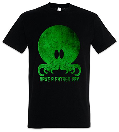 Urban Backwoods Cthulhu Have A Fhtagn Day Herren T-Shirt Schwarz Größe 5XL von Urban Backwoods