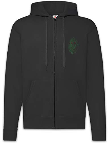 Urban Backwoods Cthulhu Pattern Herren Zipper Hoodie Kapuzenpullover Schwarz Größe 2XL von Urban Backwoods