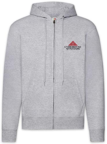 Urban Backwoods Cyberdyne Systems Logo II Herren Zipper Hoodie Kapuzenpullover Grau Größe L von Urban Backwoods