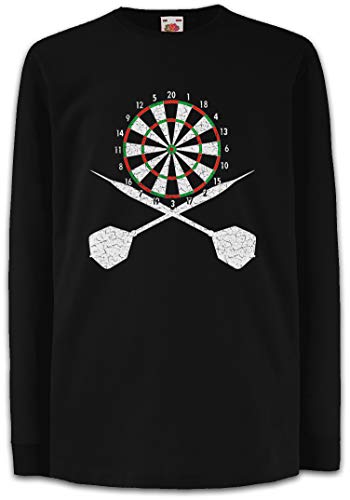 Urban Backwoods Darts Board and Crossed Darts Kinder Kids Mädchen Jungen Langarm T-Shirt Schwarz Größe 10 Jahre von Urban Backwoods