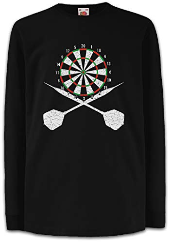 Urban Backwoods Darts Board and Crossed Darts Kinder Kids Mädchen Jungen Langarm T-Shirt Schwarz Größe 12 Jahre von Urban Backwoods