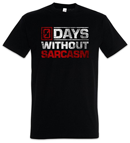 Urban Backwoods Days Without Sarcasm Herren T-Shirt Schwarz Größe M von Urban Backwoods