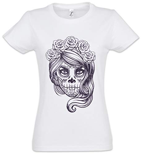 Urban Backwoods Dia de Muertos III Damen T-Shirt Weiß Größe M von Urban Backwoods