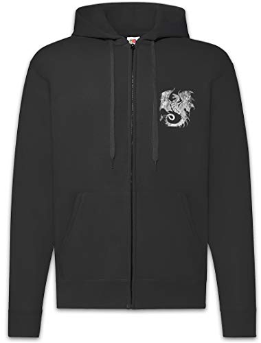 Urban Backwoods Dragon V Herren Zipper Hoodie Kapuzenpullover Schwarz Größe 2XL von Urban Backwoods