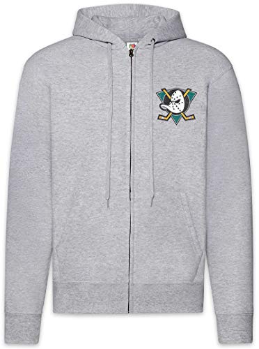 Urban Backwoods Ducks Hockey Herren Zipper Hoodie Kapuzenpullover Grau Größe L von Urban Backwoods