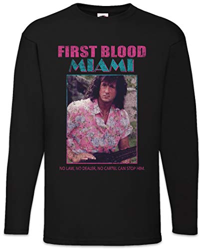 Urban Backwoods First Blood Miami Herren Langarm T-Shirt Schwarz Größe 2XL von Urban Backwoods