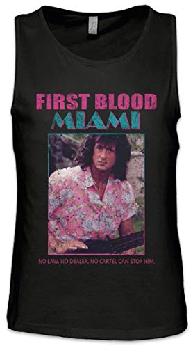 Urban Backwoods First Blood Miami Herren Männer Tank Top Training Shirt Schwarz Größe 2XL von Urban Backwoods