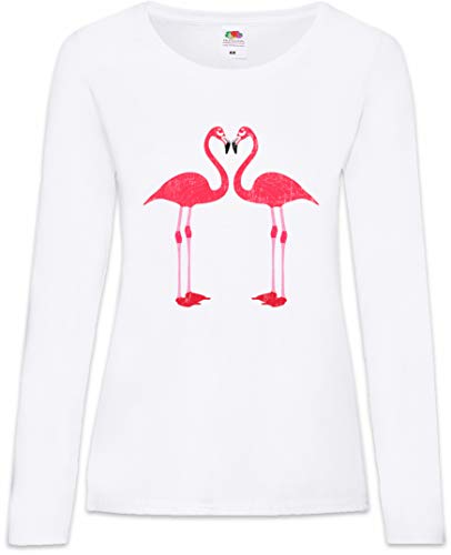 Urban Backwoods Flamingo I Damen Langarm T-Shirt Weiß Größe M von Urban Backwoods