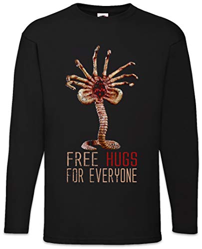 Urban Backwoods Free Hugs for Everyone Herren Langarm T-Shirt Schwarz Größe L von Urban Backwoods