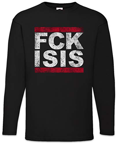 Urban Backwoods Fuck Isis Herren Langarm T-Shirt Schwarz Größe L von Urban Backwoods