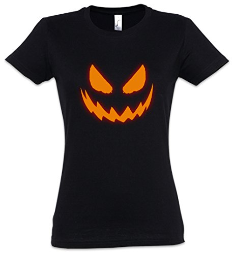 Urban Backwoods Glowing Halloween Pumpkin I Damen T-Shirt Schwarz Größe L von Urban Backwoods