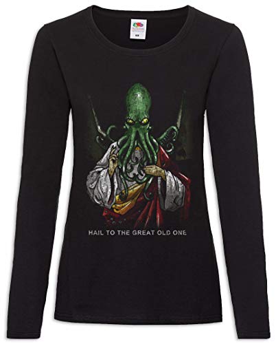 Urban Backwoods Hail Cthulhu Damen Langarm T-Shirt Schwarz Größe L von Urban Backwoods