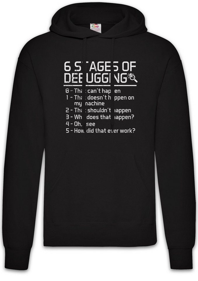 Urban Backwoods Hoodie 6 Stages of Debugging Herren Hoodie Fun Geek Nerd Internet (1-tlg) Informatiker Informatik Computer Internet von Urban Backwoods