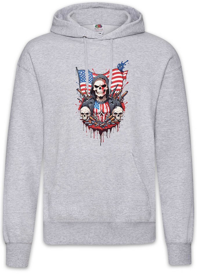 Urban Backwoods Hoodie American Vigilante Skull Herren Hoodie USA US Banner Fahne Stars (1-tlg) Stripes Punisher Flag Deadpool von Urban Backwoods