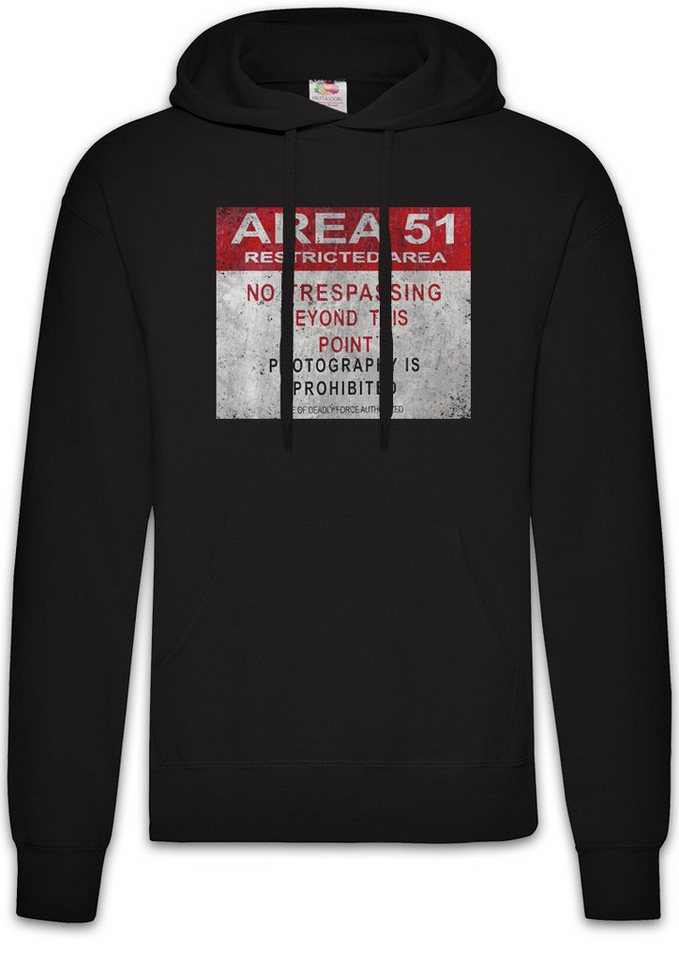 Urban Backwoods Hoodie Area 51 Vintage Logo Sign Herren Hoodie Ufo Tr3b Adamski Secret Alien (1-tlg) Schild Project Blue Book von Urban Backwoods